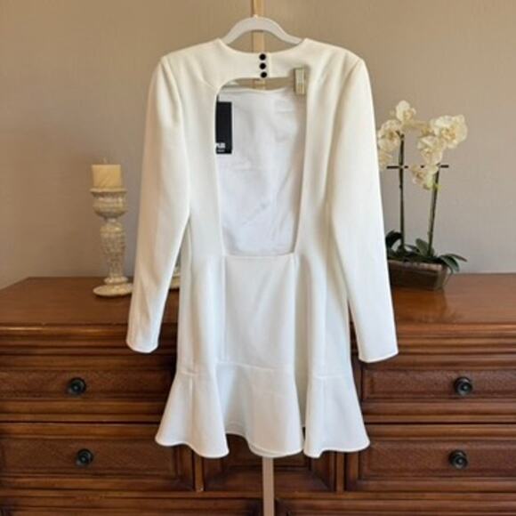 The Kooples White Peplum Dress with Ruffles NWT Size Medium | Retail $465 - Picture 6 of 10